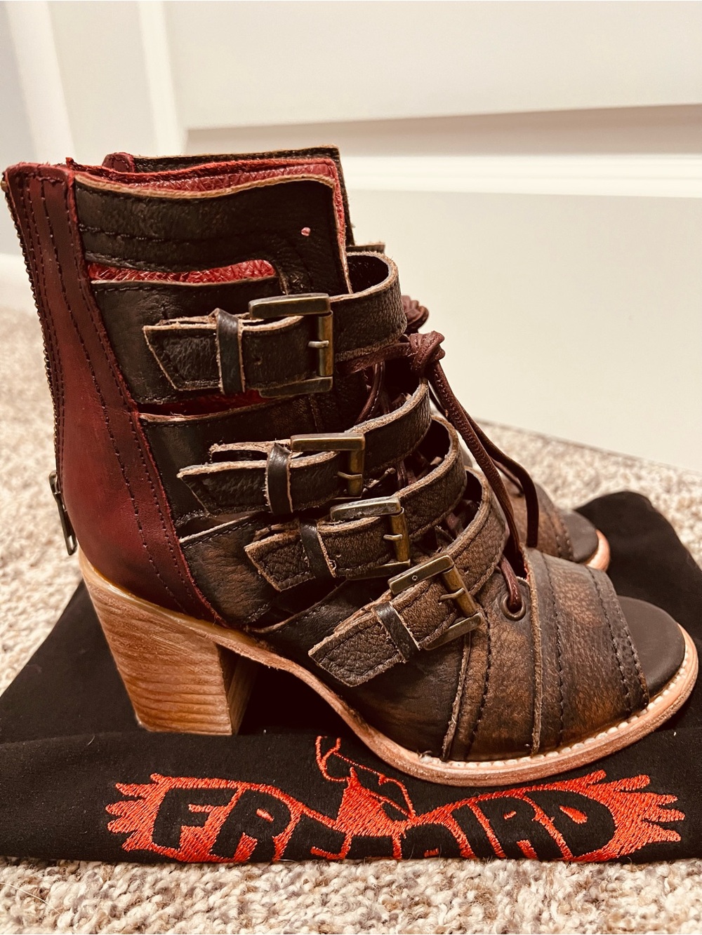 freebird Brown Strappy Open-Toe Gladiator Sandals - Picture 2 of 8